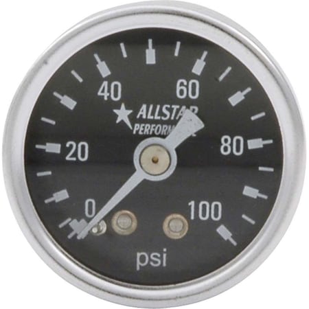 Allstar Performance 1.5 in. Dia. 0-100 PSI Dry Type Pressure Gauge ALL80216